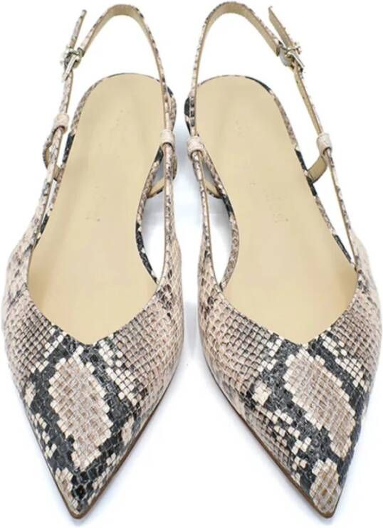 Sergio Levantesi Python Print Leren Slingback Pumps