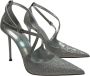 Sergio Levantesi Zilveren stoffen hoge hakken met enkelband Gray Dames - Thumbnail 3