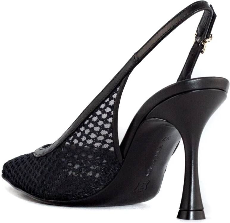 Sergio Levantesi Zwarte Geperforeerde Dana Slingback Hakken