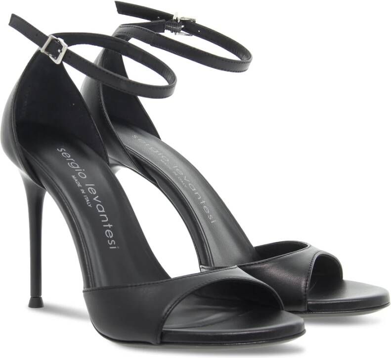 Sergio Levantesi Zwarte Kwast Hak Sandaal Gucci Roana Black Dames