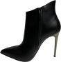 Sergio Levantesi Zwarte leren enkellaarsjes met rits Black Dames - Thumbnail 2