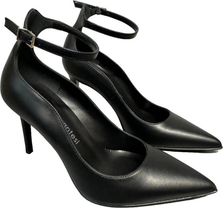 Sergio Levantesi Zwarte leren hakken met armband Black Dames
