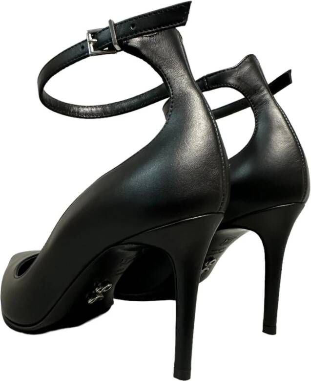 Sergio Levantesi Zwarte leren hakken met armband Black Dames