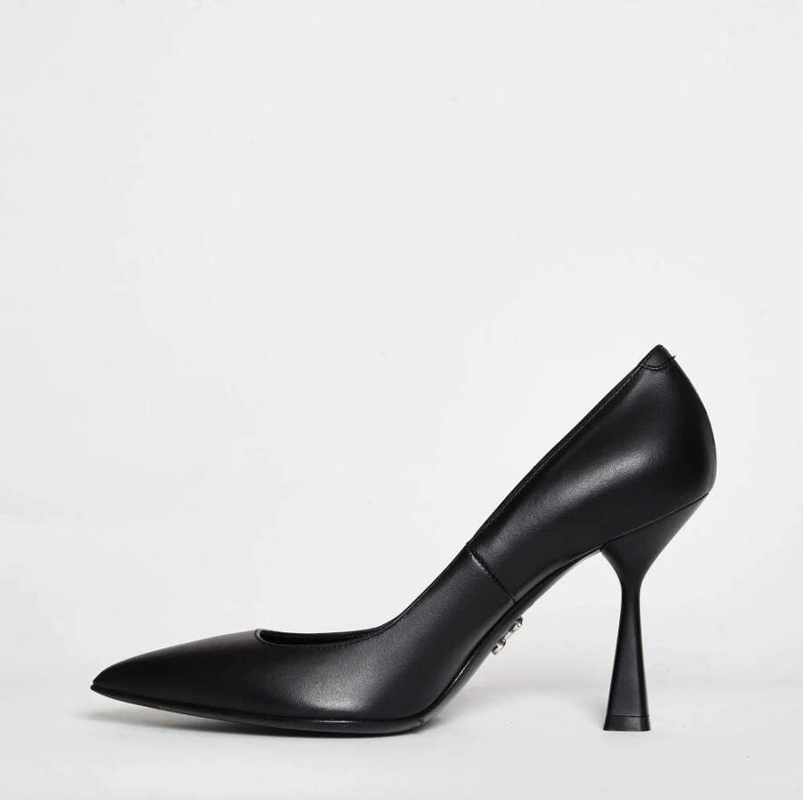 Sergio Levantesi Zwarte Leren Kira Pumps 7 cm Hak Zwart Dames