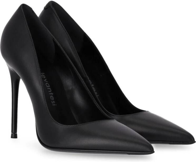 Sergio Levantesi Zwarte Leren Stiletto Pump Black Dames