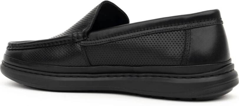 Sergio Moretti Zwarte leren loafers casual platte