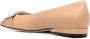 Sergio Rossi Elegante Beige Leren Ballerina's Beige Dames - Thumbnail 3
