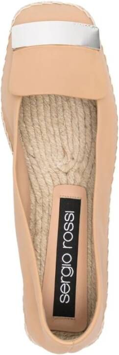 Sergio Rossi Elegante Beige Leren Ballerina's Mid Heels Beige Dames