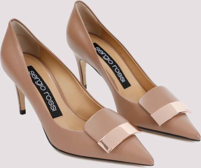 Sergio Rossi Bright Skin Leren Pumps Beige Dames