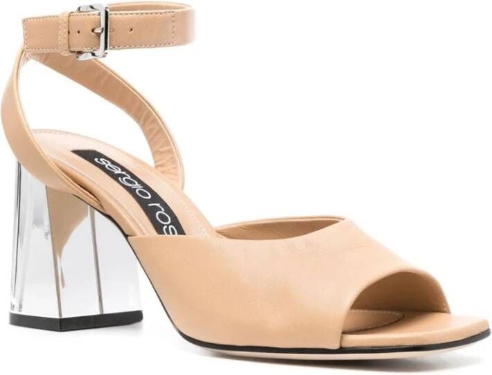 Sergio Rossi Elegante Beige Leren Sandalen Beige Dames