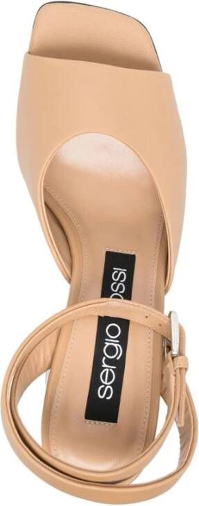 Sergio Rossi Elegant Beige Platte Sandalen Beige Dames