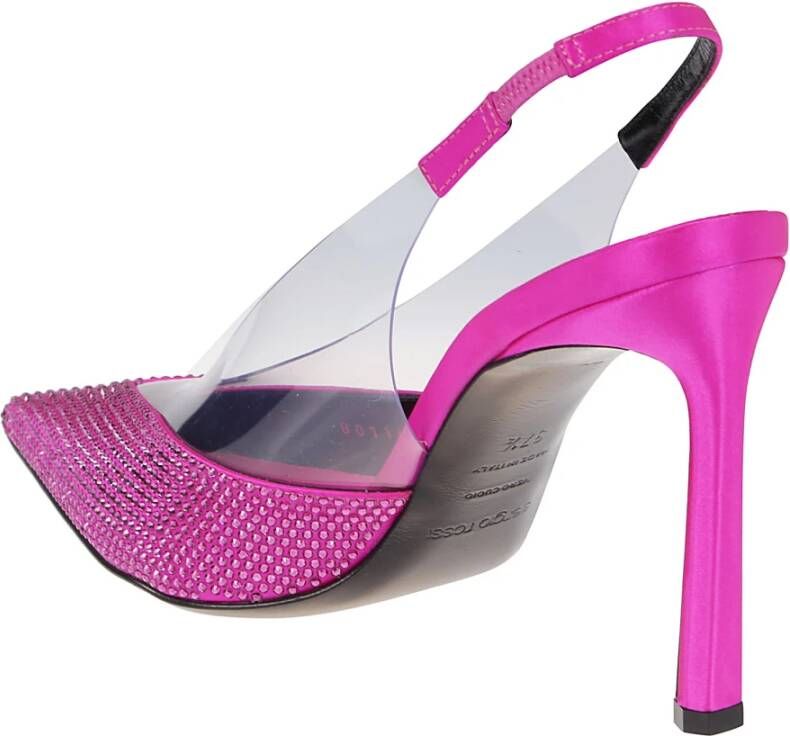 Sergio Rossi Evangelie Slingback Hoge Hak Sandalen Roze Dames