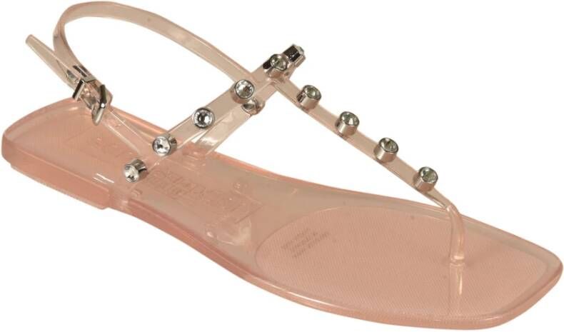 Sergio Rossi Roze platte sandalen voor de zomer Roze Dames