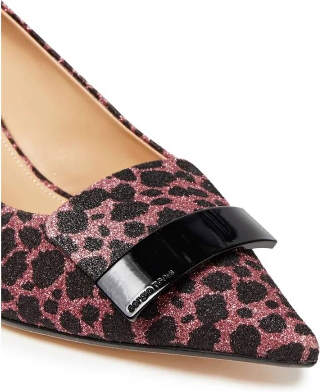 Sergio Rossi Glitter Pumps met Metalen Logo Hardware