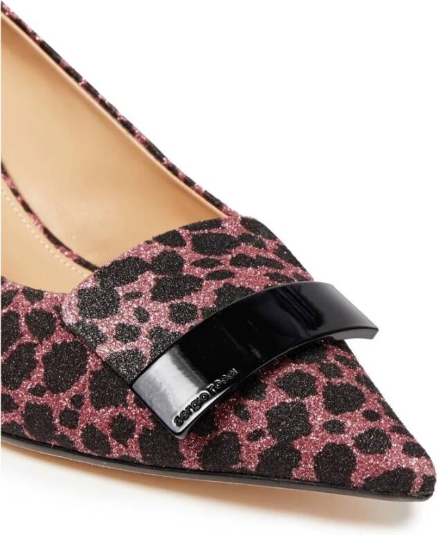 Sergio Rossi Glitter Pumps met Metalen Logo Hardware