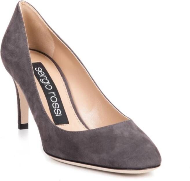 Sergio Rossi Grijze Suède Pumps Stijlvol en Comfortabel Grijs Dames
