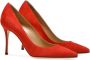 Sergio Rossi Rode Suède Pumps 8 cm Hakken Rood Dames - Thumbnail 3