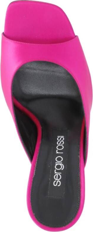 Sergio Rossi Fuchsia Leren Hakken Muiltjes Roze Dames