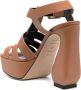 Sergio Rossi Gekooide Leren Hoge Hak Sandalen Bruin Dames - Thumbnail 7