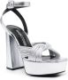 Sergio Rossi Zilveren Sandalen met Metallic Afwerking en Gedraaide Bandjes Gray Dames - Thumbnail 6