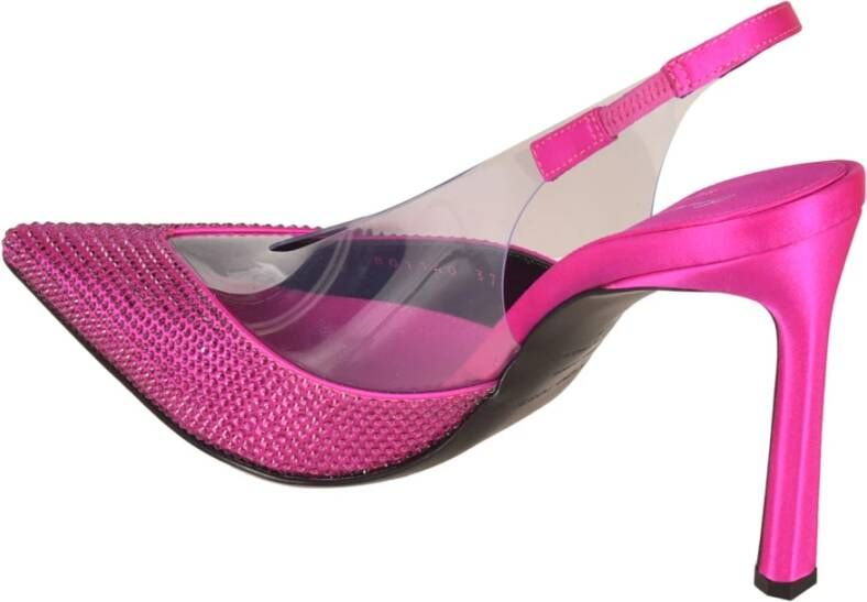 Sergio Rossi Grijze platte schoenen met hoge hak sandalen Roze Dames