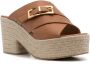 Sergio Rossi Bruin Leren Kruisband Sandalen Brown Dames - Thumbnail 2