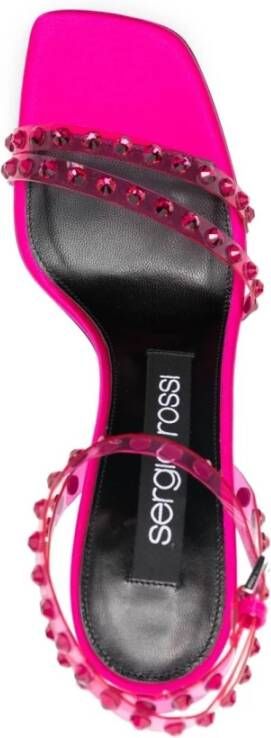 Sergio Rossi Sandalen met kristalversiering en hoge hakken Roze Dames