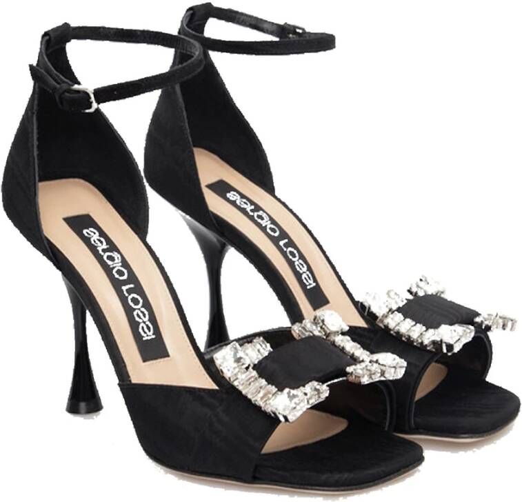 Sergio Rossi Kristalsandalen met 9 cm hak Black Dames