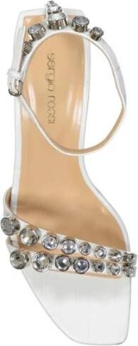 Sergio Rossi Kristalversierde Leren Sandalen