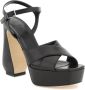 Sergio Rossi Leren sandalen met gekruiste banden en verstelbare enkelband Black Dames - Thumbnail 7