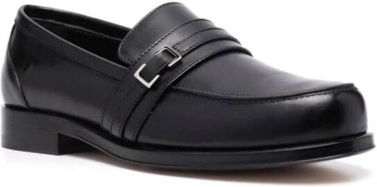Sergio Rossi Zwarte leren loafers met gespsluiting Black Dames