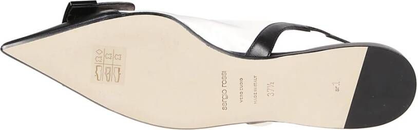 Sergio Rossi Elegante Flat Slingback Sandalen Zwart Dames