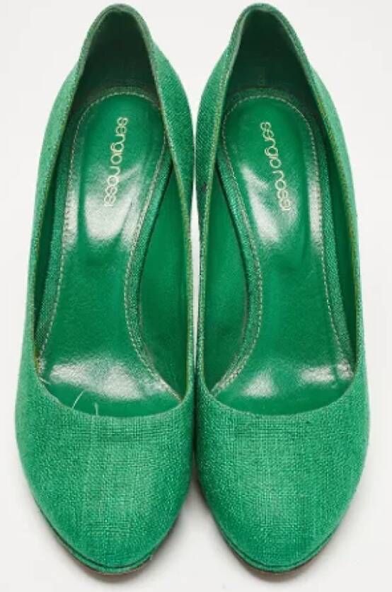 Sergio Rossi Pre-owned Canvas heels Green Dames