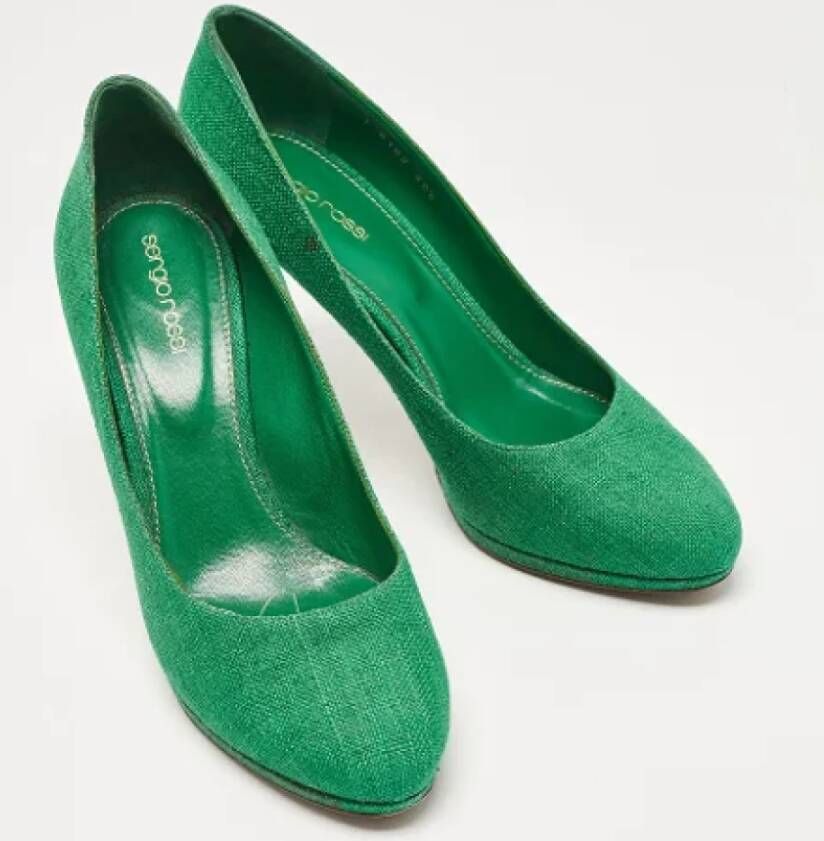 Sergio Rossi Pre-owned Canvas heels Green Dames