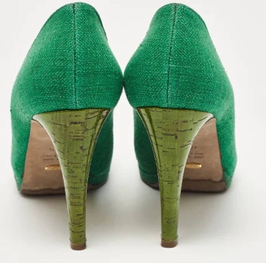 Sergio Rossi Pre-owned Canvas heels Green Dames