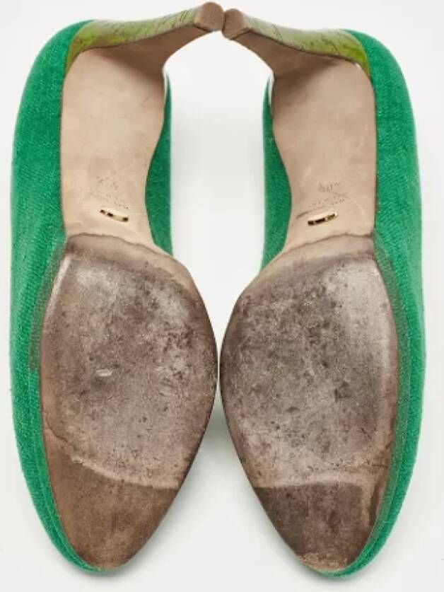 Sergio Rossi Pre-owned Canvas heels Green Dames