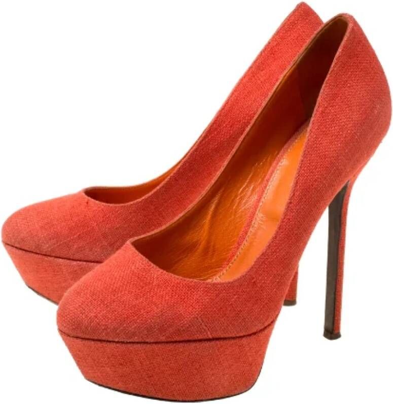 Sergio Rossi Pre-owned Canvas heels Orange Dames