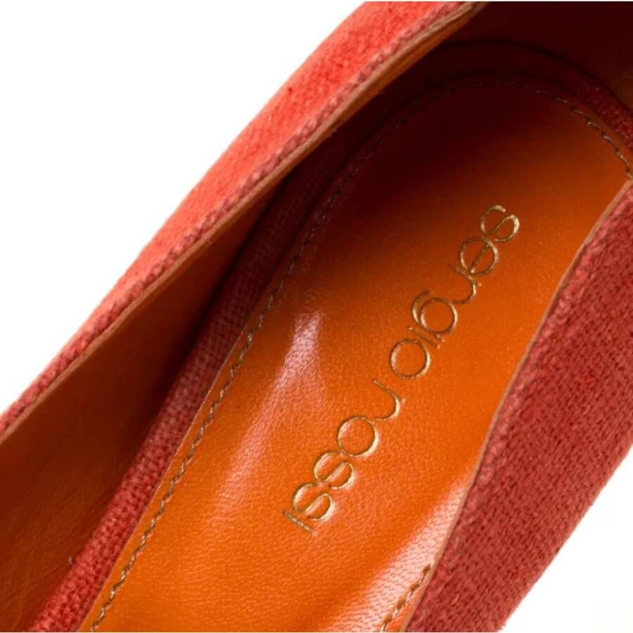 Sergio Rossi Pre-owned Canvas heels Orange Dames