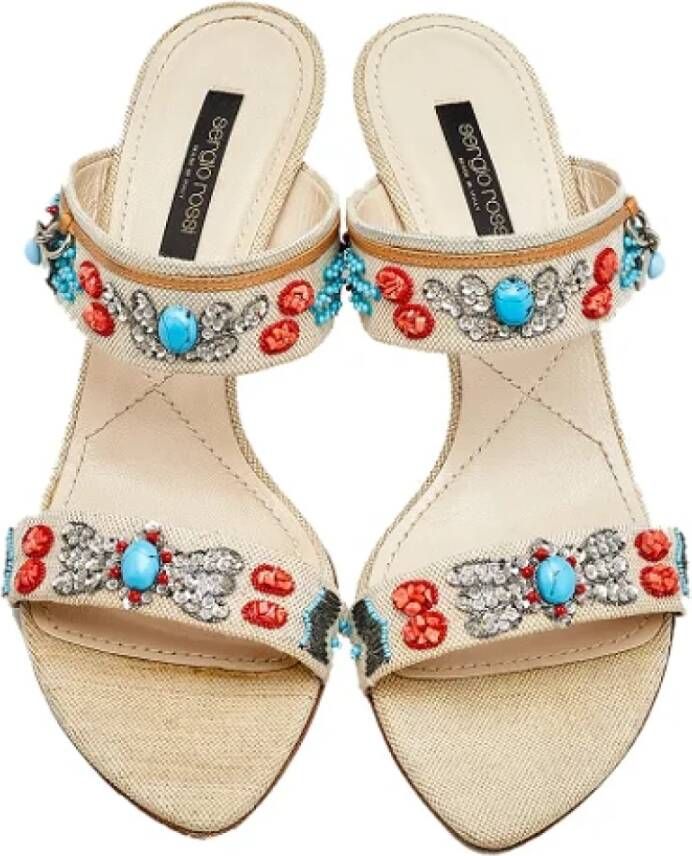 Sergio Rossi Pre-owned Canvas sandals Beige Dames