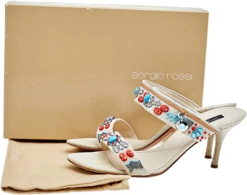 Sergio Rossi Pre-owned Canvas sandals Beige Dames