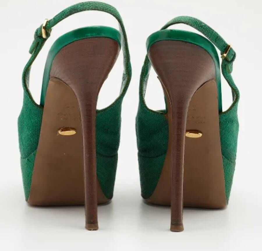 Sergio Rossi Pre-owned Canvas sandals Green Dames