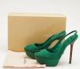 Sergio Rossi Pre-owned Canvas sandals Green Dames - Thumbnail 9