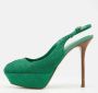Sergio Rossi Pre-owned Canvas sandals Green Dames - Thumbnail 2