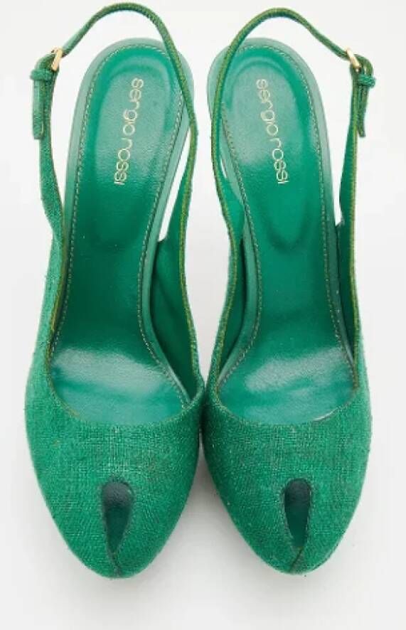 Sergio Rossi Pre-owned Canvas sandals Green Dames