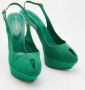 Sergio Rossi Pre-owned Canvas sandals Green Dames - Thumbnail 4