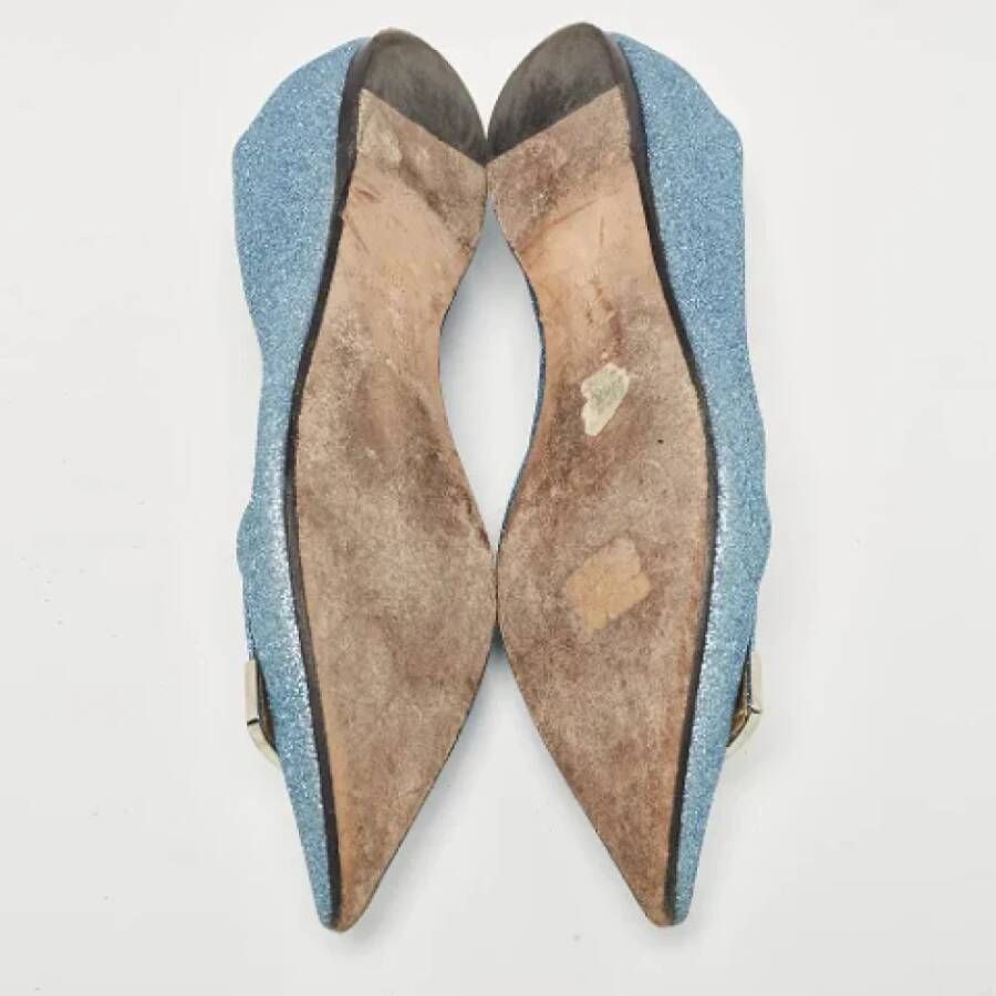 Sergio Rossi Pre-owned Fabric flats Blue Dames