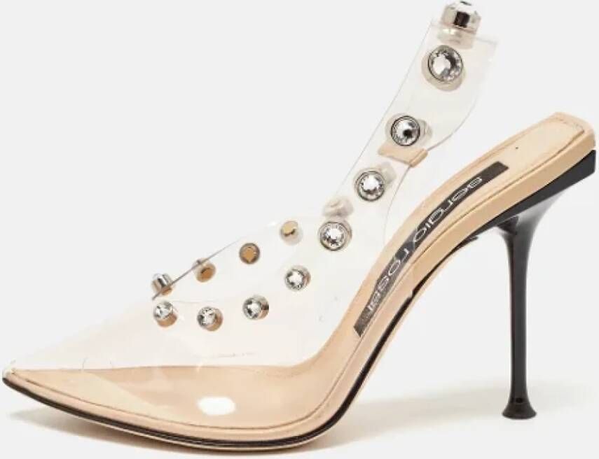 Sergio Rossi Pre-owned Fabric heels Beige Dames