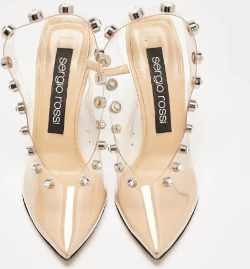 Sergio Rossi Pre-owned Fabric heels Beige Dames