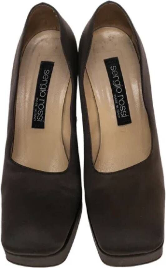 Sergio Rossi Pre-owned Fabric heels Brown Dames