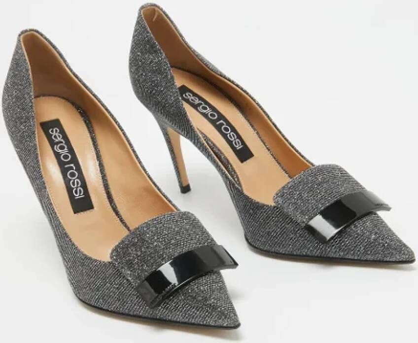 Sergio Rossi Pre-owned Fabric heels Gray Dames
